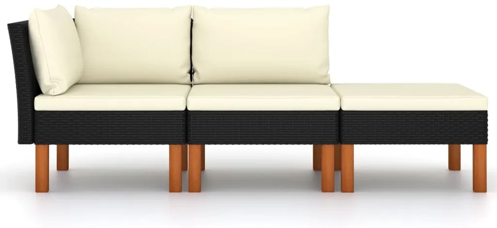 vidaXL Σαλόνι Κήπου 3 τεμ. από Συνθετικό Ρατάν / Μασίφ Ξύλο Ευκαλύπτου