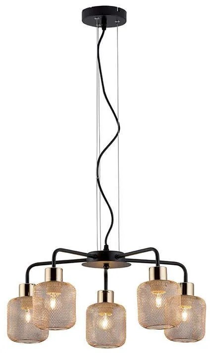 Φωτιστικό Οροφής Loren 4165500 Gold-Black Viokef Μέταλλο,Γυαλί