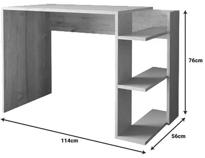 Γραφείο εργασίας Toska pakoworld σε oak- sandstone απόχρωση 114x56x76εκ - 197-000273