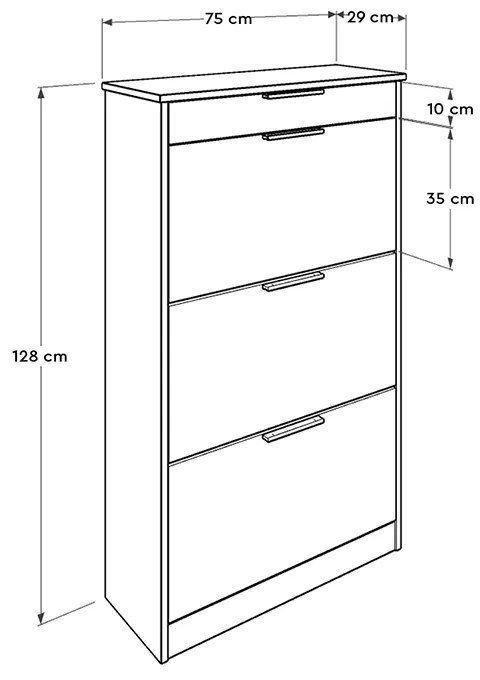 Παπουτσοθήκη Flat Megapap 18 ζεύγων σε χρώμα καρυδί 75x29x128εκ. - GP009-0080 - GP009-0080