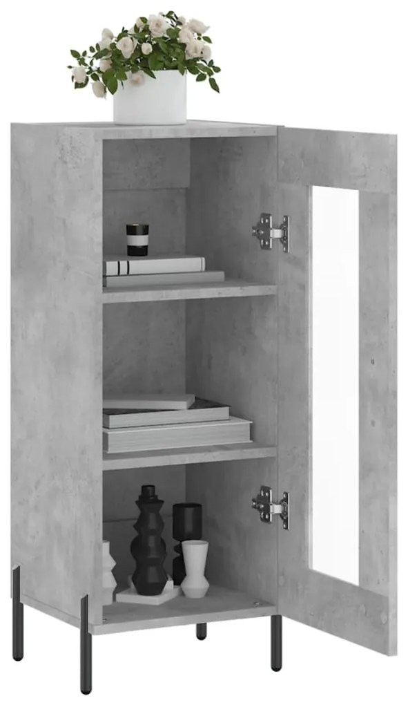 vidaXL Ντουλάπι Γκρι Σκυροδέματος 34,5x34x90 εκ. Επεξεργασμένο Ξύλο
