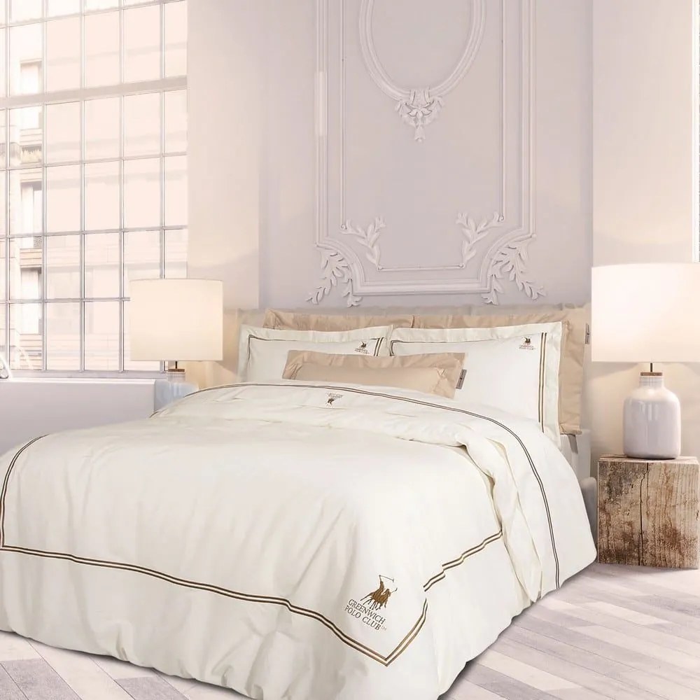 Σεντόνια 2128 (Σετ 4τμχ) Ivory Greenwich Polo Club King Size 260x280cm 100% Cotton Satin