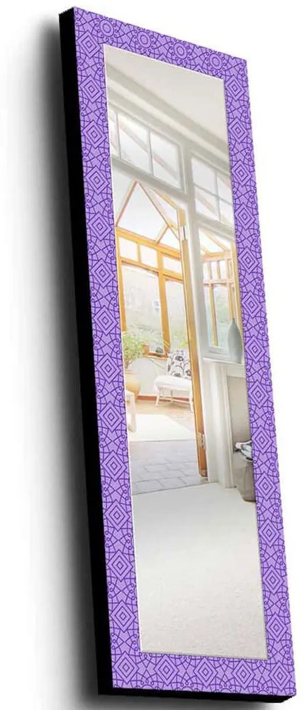 Καθρέπτης Τοίχου 755MER1137 40x120cm Purple Wallity Ξύλο,Ύφασμα