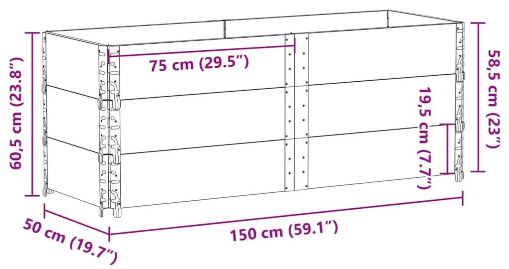 ΖΑΡΝΤΙΝΙΕΡΑ ΚΗΠΟΥ ΜΑΥΡΗ 150X50 ΕΚ. ΑΠΟ ΜΑΣΙΦ ΞΥΛΟ ΠΕΥΚΟΥ 3295436