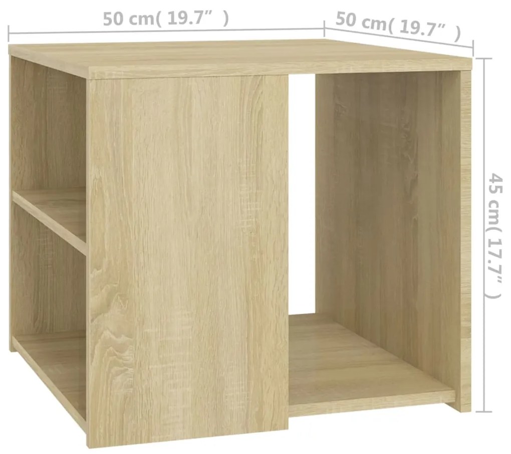 vidaXL Τραπέζι Βοηθητικό Sonoma Δρυς 50 x 50 x 45 εκ. από Επεξ. Ξύλο