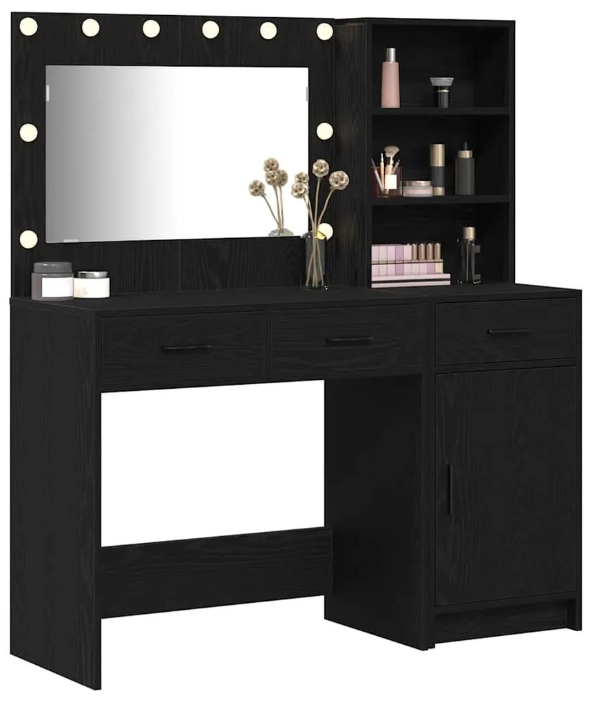 vidaXL Τραπέζι περιποίησης με συρτάρι 2 pcs Μαύρο 78.5 x 41 x 135 εκ