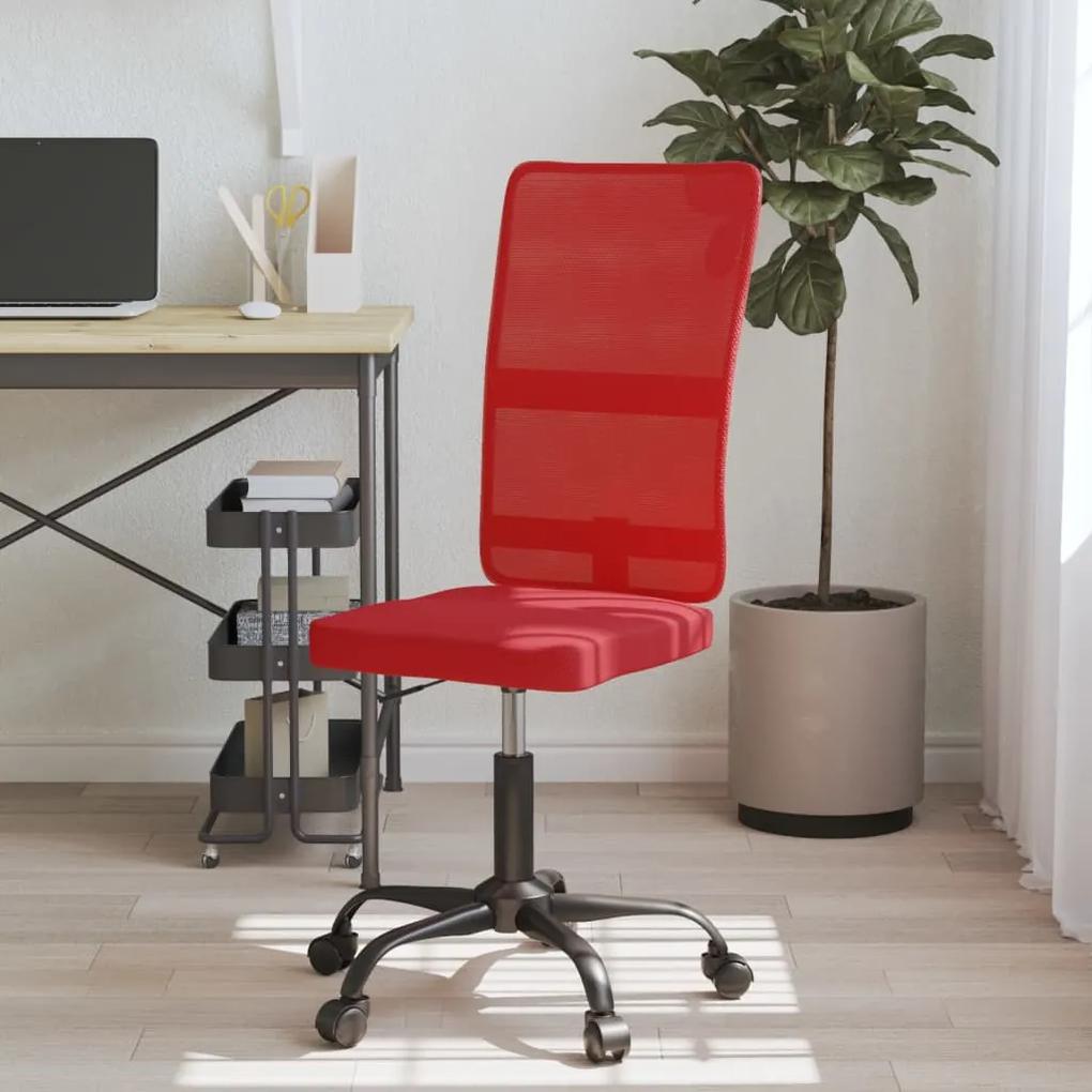 vidaXL Καρέκλα Γραφείου Ρυθμιζόμενο Ύψος Κόκκινη από Διχτυωτό Ύφασμα