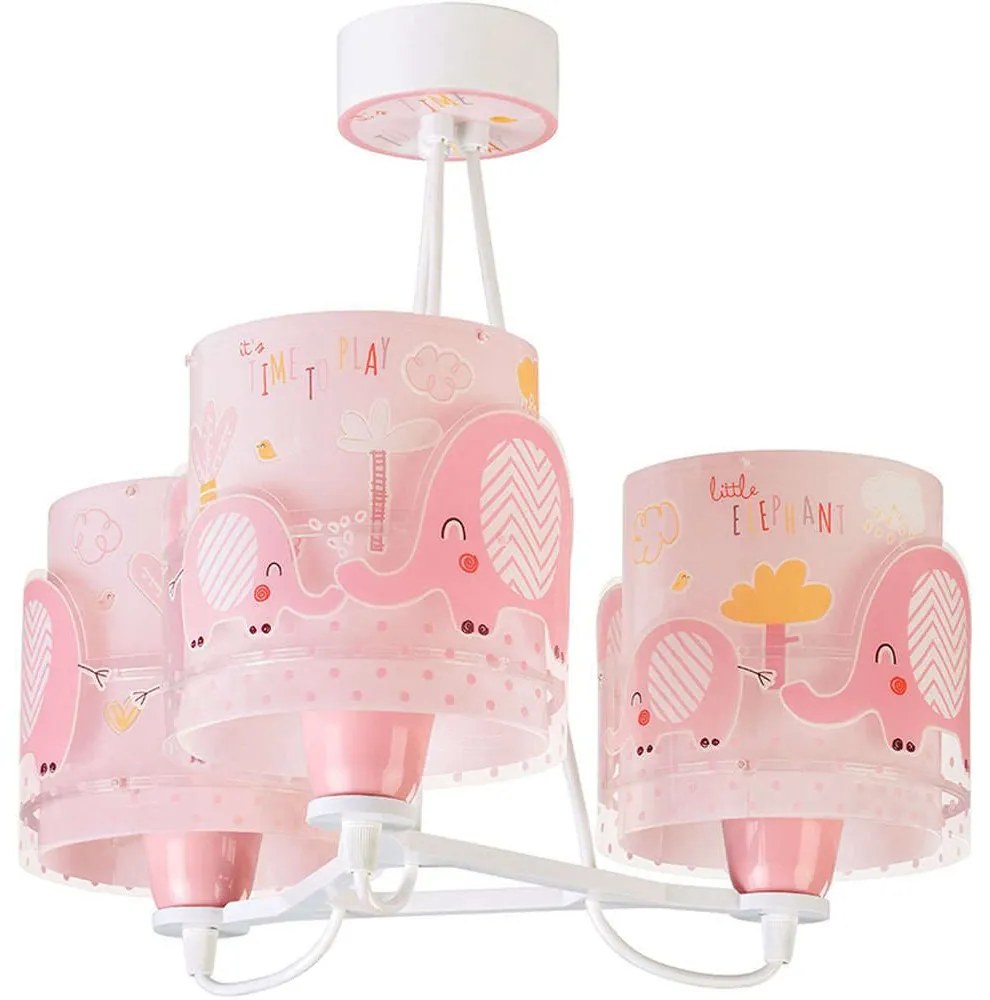 Φωτιστικό Οροφής Παιδικό Little Elephant 61337 S Pink Ango Πολυπροπυλένιο