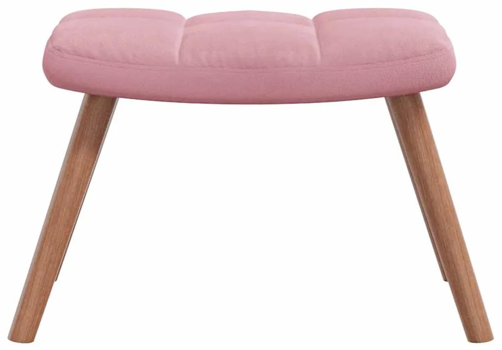 vidaXL Πολυθρόνα Relax Ροζ Βελούδινη με Σκαμπό