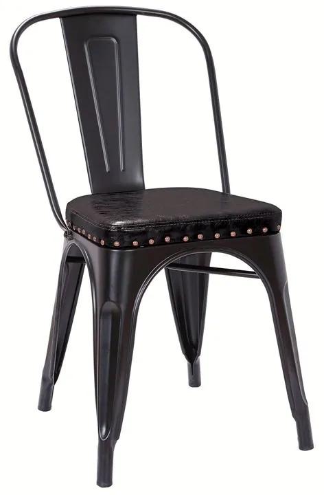 Ε5191Ρ,15Μ RELIX Καρέκλα, Μέταλλο Βαφή Μαύρο Matte, Κάθισμα Pu Μαύρο, Στοιβαζόμενη  45x51x82cm Καρέκλα Στοιβαζόμενη,  Μέταλλο/PVC - PU, , 1 Τεμάχιο