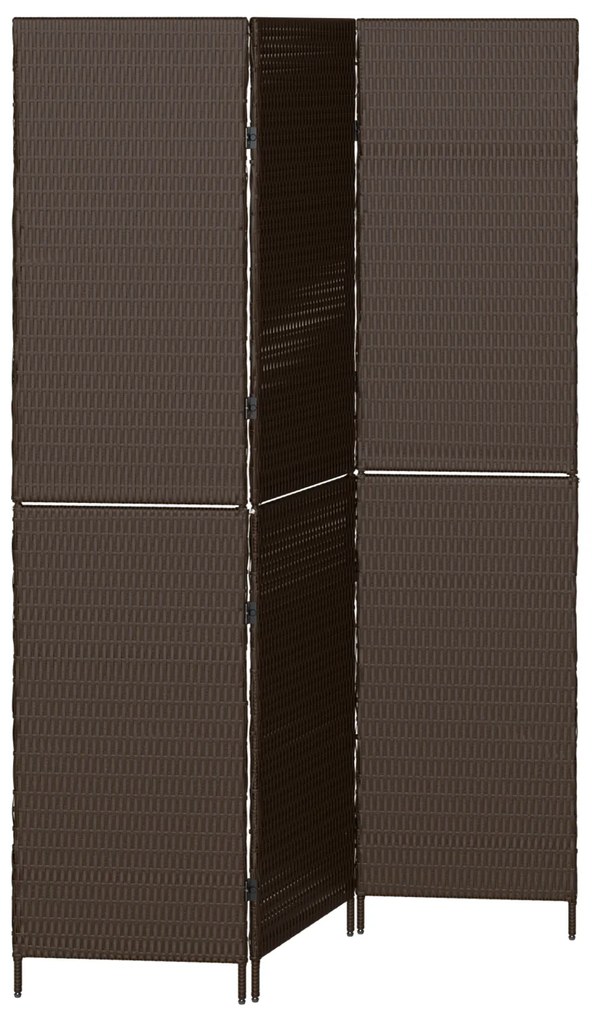 vidaXL Χωρίσματα Δωματίου 3 Πάνελ Φορητά Καφέ 146x180 εκ. Πολυρατάν