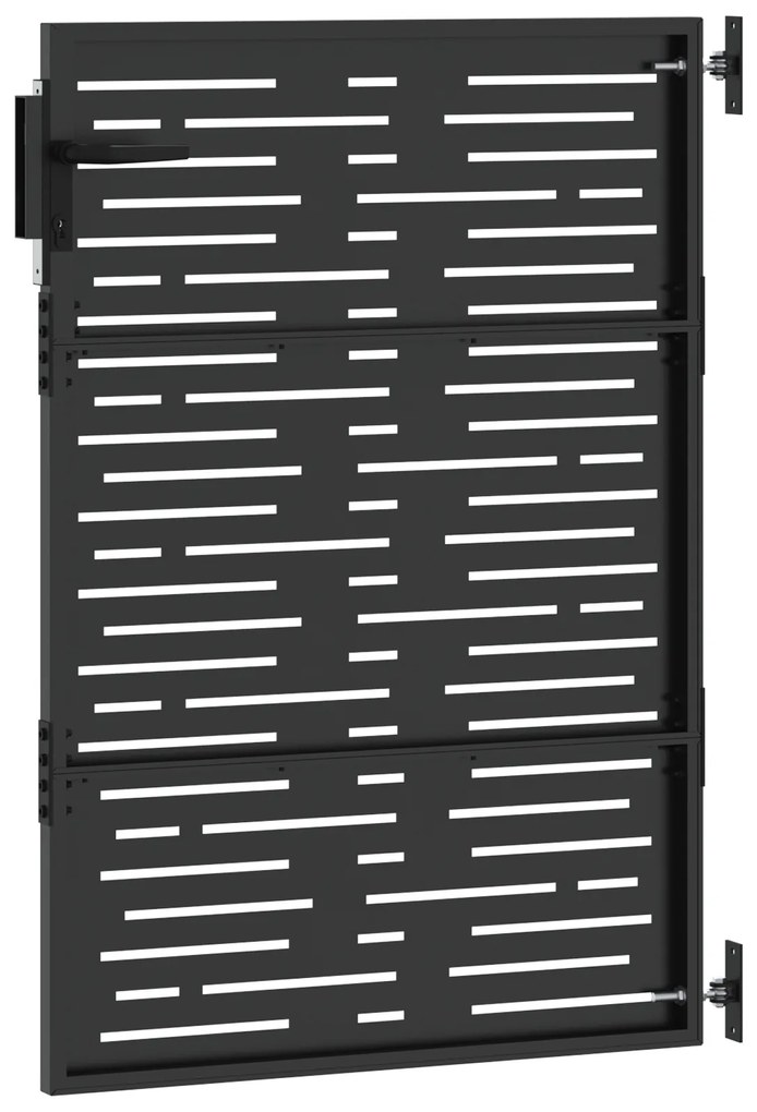 vidaXL Πύλη Κήπου Μαύρο 105 x 125 cm Ατσάλι με Επικάλυψη Πούδρας