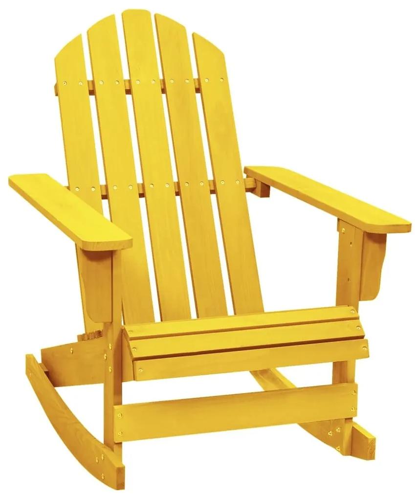 Καρέκλα Κήπου Adirondack Κουνιστή Κίτρινη από Μασίφ Ξύλο Ελάτης - Κίτρινο