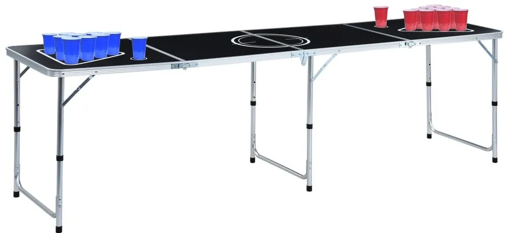vidaXL Τραπέζι Beer Pong Πτυσσόμενο με Ποτήρια και Μπάλες 240 εκ.