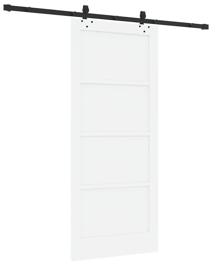 vidaXL Συρόμενη Πόρτα Λευκό και μαύρο 86 x 198.5 cm