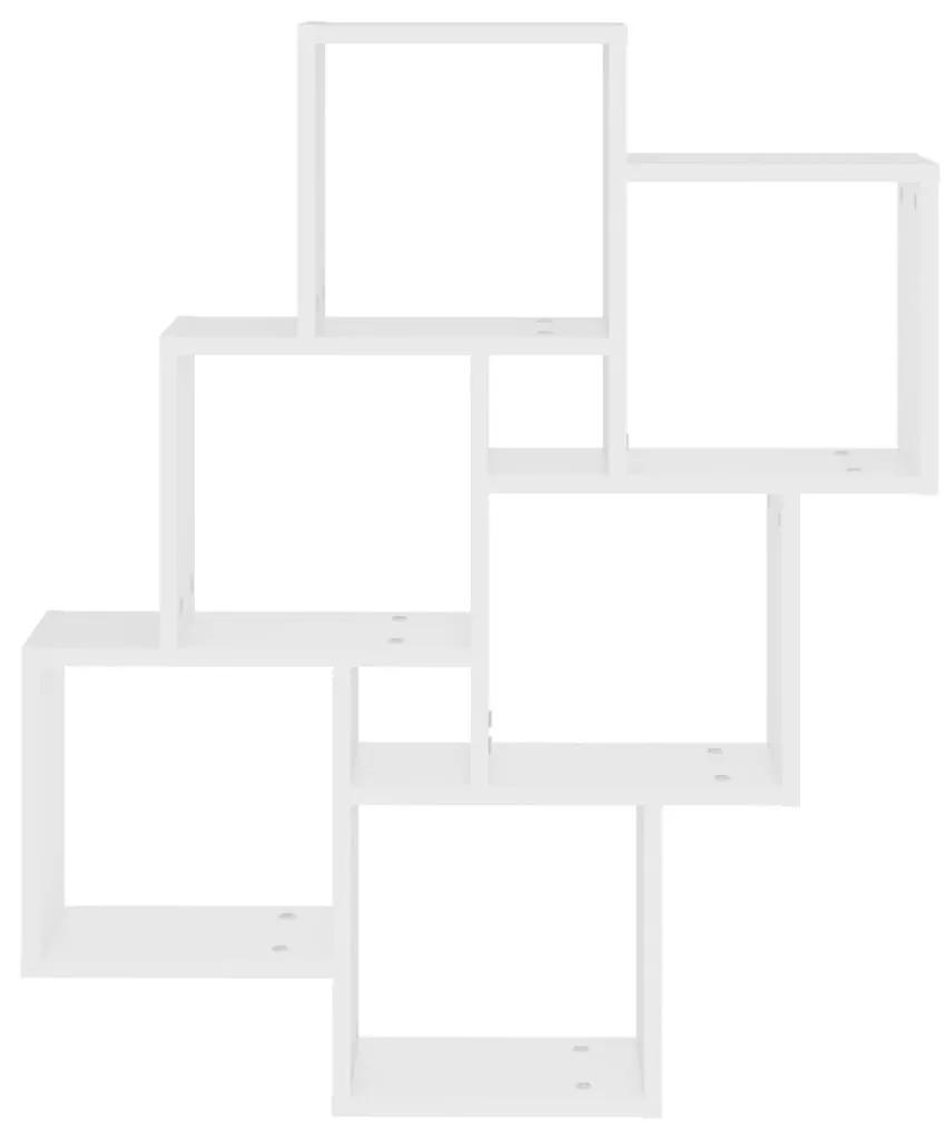 Ραφιέρα Τοίχου με Κύβους Λευκή 78 x 15 x 93 εκ. από Μοριοσανίδα - Λευκό