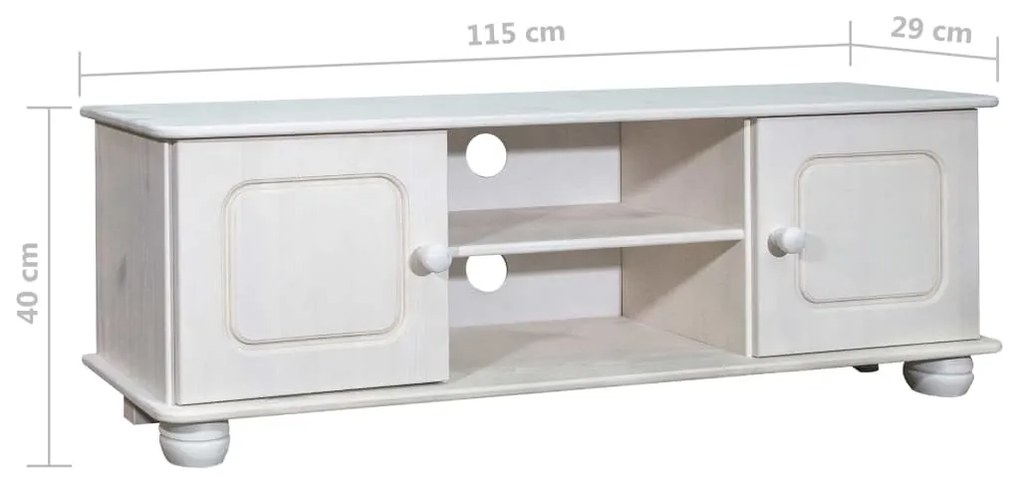 vidaXL Έπιπλο Τηλεόρασης 115 x 29 x 40 εκ. από Μασίφ Ξύλο Πεύκου