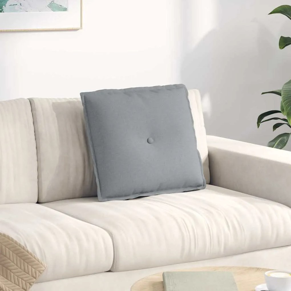 vidaXL Μαξιλάρι Πλάτης Ανοιχτό γκρι 50 x 19 x 45 εκ ύφασμα