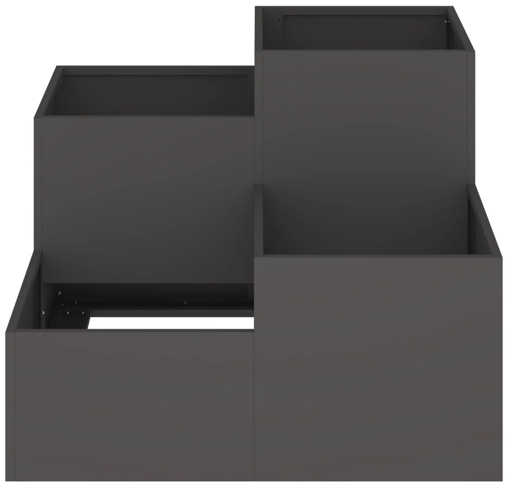 vidaXL Κήπος Γλάστρα 80x80x60 εκ Μαύρο Χάλυβα