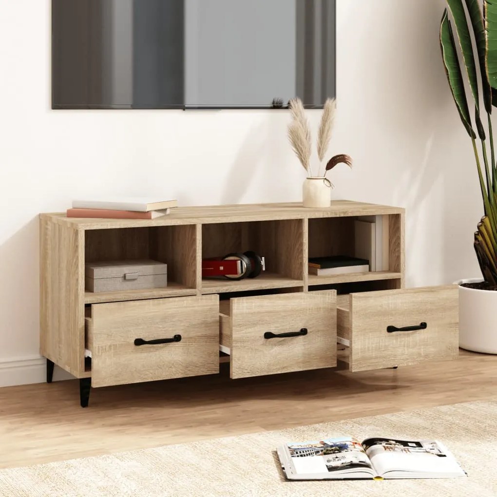 vidaXL Έπιπλο Τηλεόρασης Sonoma Δρυς 102x35x50 εκ. Επεξεργ. Ξύλο