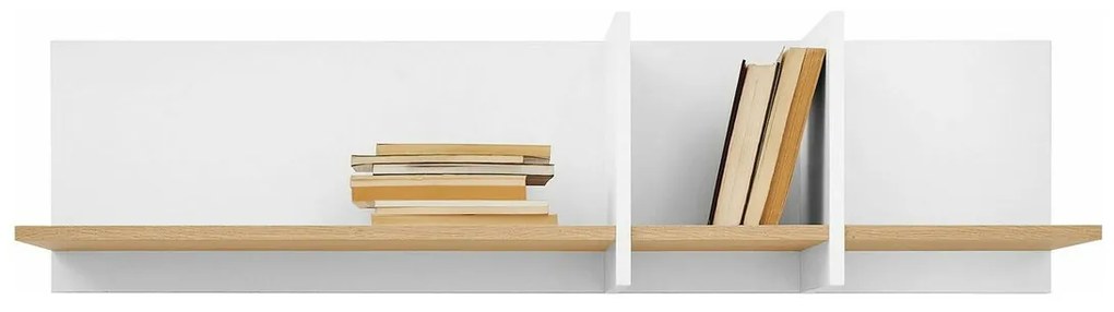Σετ επίπλων Omaha T113, 168x55cm, Ελαφριά δρυς, Άσπρο, Επεξεργασμένο γυαλί, Πλαστικοποιημένη μοριοσανίδα, Με πόρτες, Με συρτάρια | Epipla1.gr