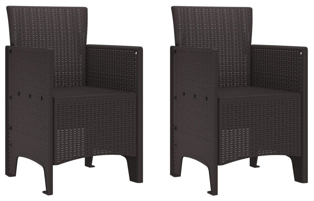 vidaXL Σετ Τραπεζαρίας Κήπου 3 pcs Καφέ 100 x 100 x 73 εκ