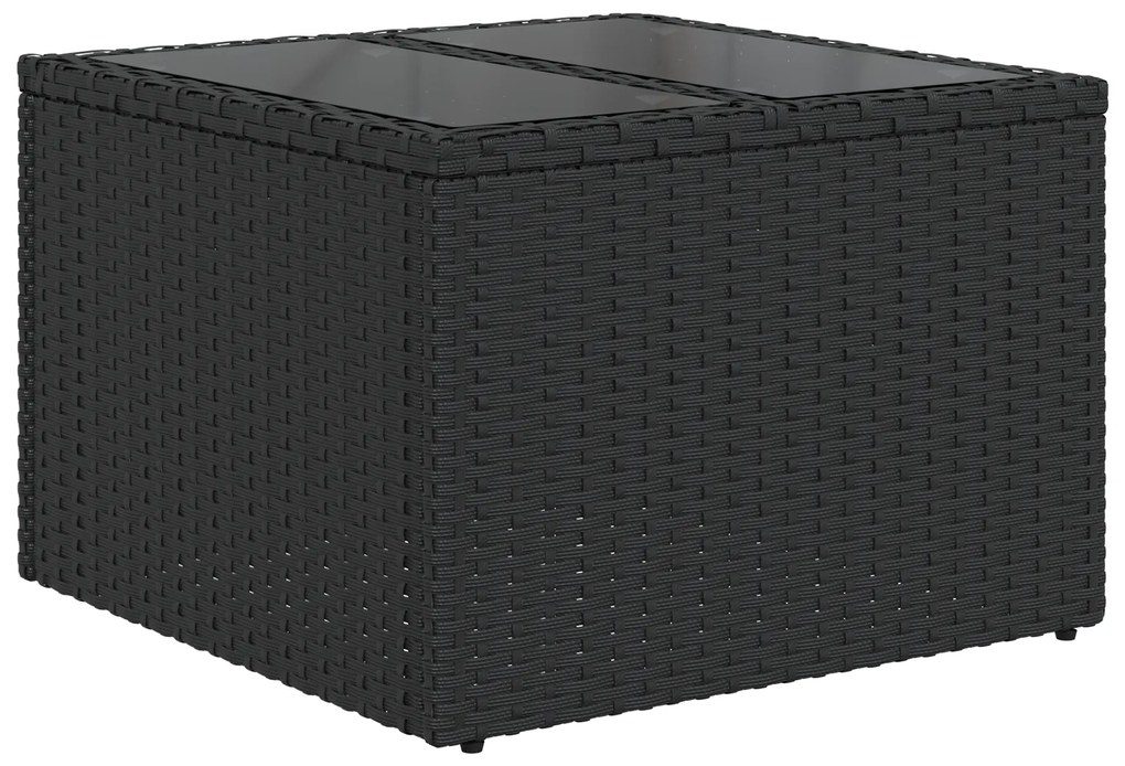 vidaXL Σετ Κήπου 9 Τεμαχίων με Μαξιλάρια Μαύρο Poly Rattan