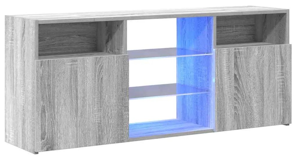 vidaXL Έπιπλο Τηλεόρασης με LED Γκρι Sonoma 120 x 30 x 50 εκ.