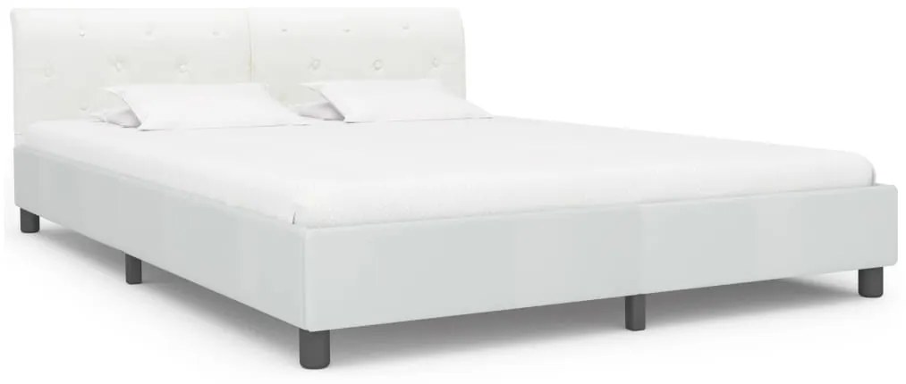 vidaXL Πλαίσιο Κρεβατιού Λευκό 180 x 200 εκ. από Συνθετικό Δέρμα
