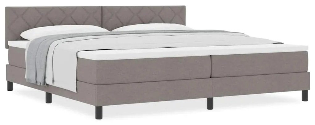vidaXL Κρεβάτι box spring με στρώμα Taupe 200 x 200 cm ύφασμα