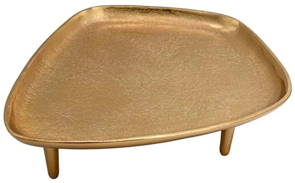 Διακοσμητικός Δίσκος Με Πόδια 934-225-061 34x28x7cm Gold Μέταλλο