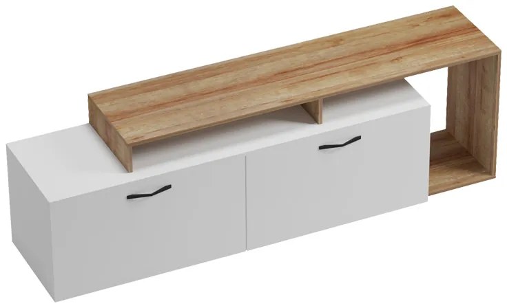 Έπιπλο τηλεόρασης Tobler pakoworld σε oak- λευκή απόχρωση 170x40x53εκ