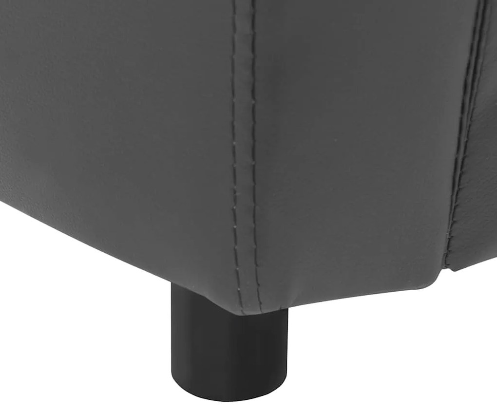 vidaXL Καναπές-Κρεβάτι Σκύλου Γκρι 67x41x39 εκ. από Συνθετικό Δέρμα