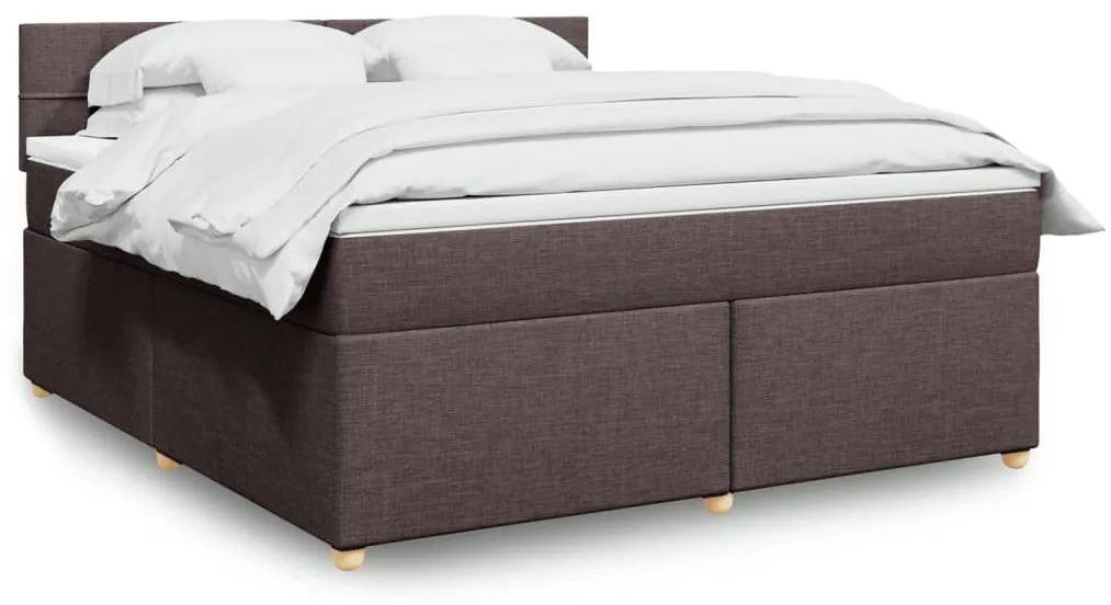 ΚΡΕΒΑΤΙ BOXSPRING ΜΕ ΣΤΡΩΜΑ ΣΚΟΥΡΟ ΚΑΦΕ 180X200 ΕΚ ΥΦΑΣΜΑΤΙΝΟ 3286762