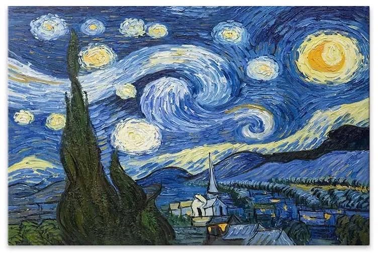 Πίνακας σε καμβά "Starry Night" Megapap ψηφιακής εκτύπωσης 100x70x3εκ. - 0222725