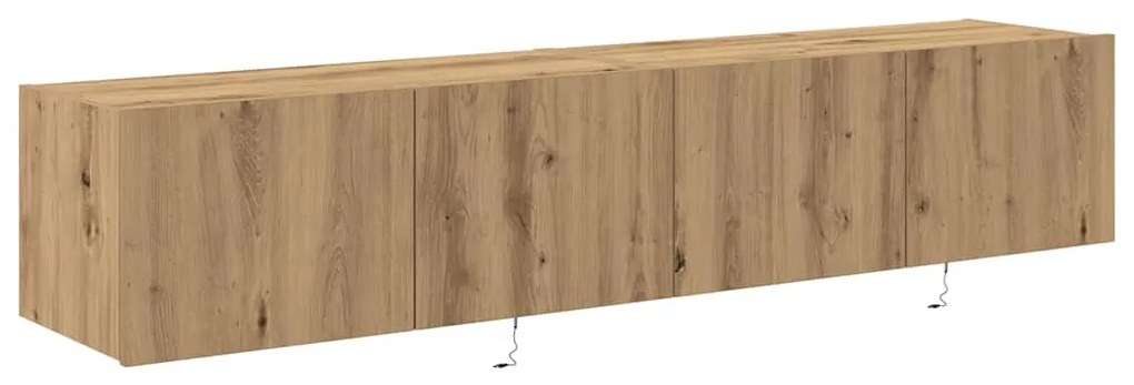 vidaXL Καλόγεροι Τηλεόρασης με Φώτα LED 2 τεμ Κατασκευαστής Δρύς 80x35x31 εκ