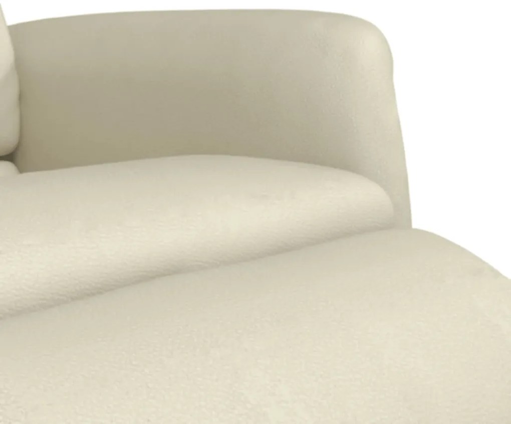 vidaXL Πολυθρόνα Ανακλινόμενη με Υποπόδιο Κρεμ από Συνθετικό Δέρμα