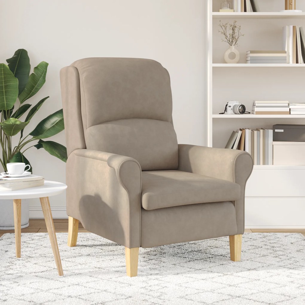 vidaXL Ταπέ Πολυθρόνα Taupe Κανονικός Υλικό: Ύφασμα, Ξύλο
