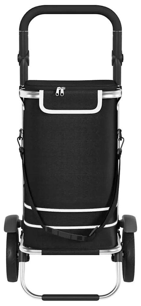 vidaXL Καρότσι Αγορών Μαύρο 36.5 x 46.5 x 100.5 εκ Ύφασμα Oxford