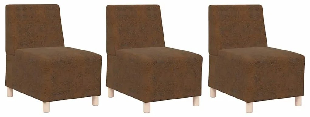 vidaXL Καθίσμα Σαλονιού 3 pcs Καφέ 55 x 74 x 82 εκ.