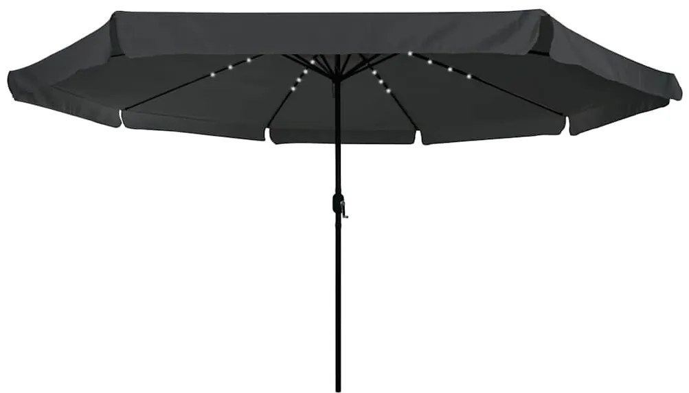 vidaXL Ομπρέλα Κήπου Ανθρακί, Μαύρο 395 x 395 x 245 εκ.