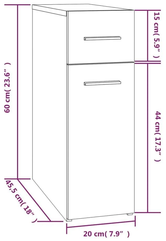 Συρταριέρα Γενικής Χρήσης Γκρι Sonoma 20x45,5x60 εκ. Επεξ. Ξύλο - Γκρι