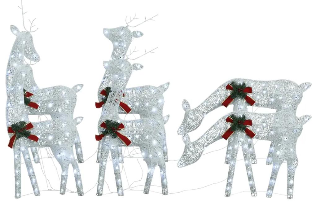 vidaXL Χριστουγεννιάτικοι Τάρανδοι 6 τεμ. Λευκό Ψυχρό Λευκό Δίχτυ