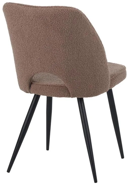 Καρέκλα Renish ύφασμα cappuccino - μαύρα μεταλλικά πόδια 61x47x91,5 εκ. 47x61x91.5 εκ.