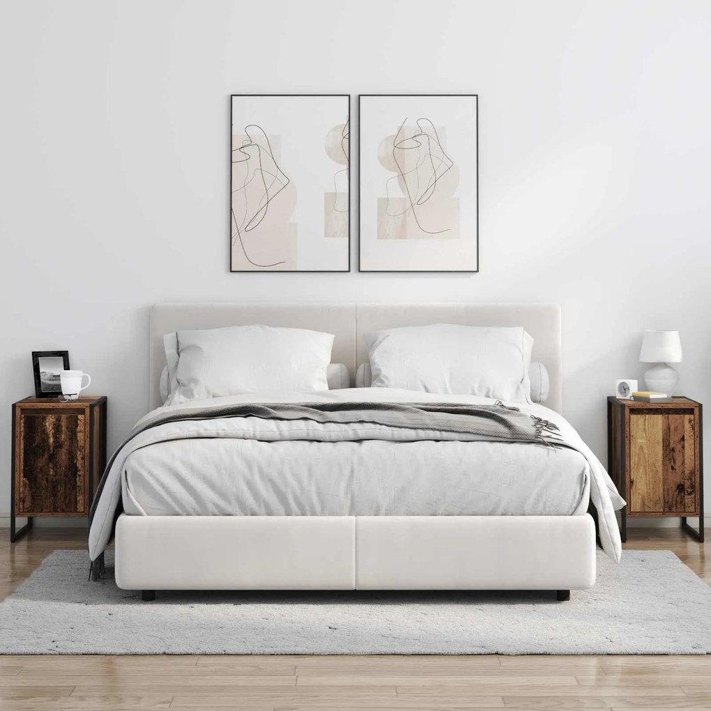 vidaXL Κομοδίνο 2 pcs Παλιό Ξύλο 39,5 x 30 x 50 εκ Επεξεργασμένο ξύλο