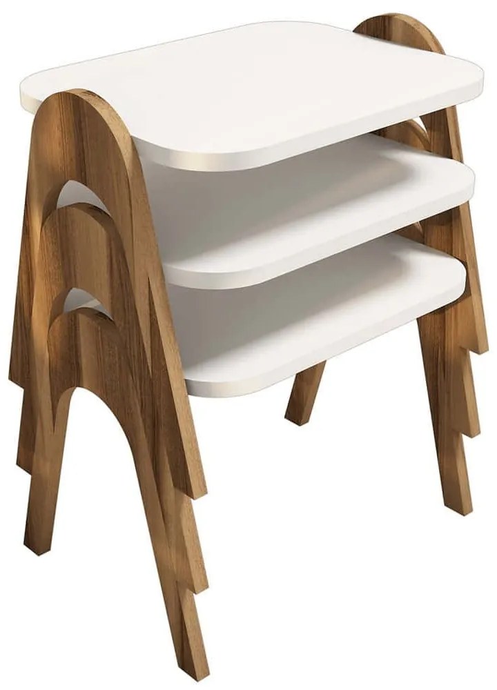 Ζιγκόν Paris (Σετ 3Τμχ) 845HCT2820 48,6x35,5x42cm Walnut-White