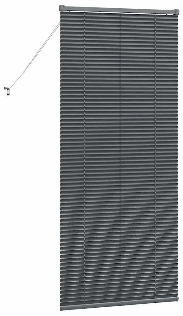 vidaXL Ρολό Παραθύρου με κουρτίνες Σκούρο γκρι Αλουμίνιο