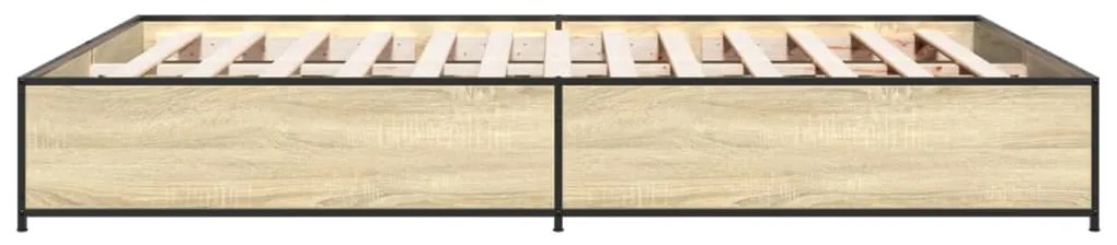 vidaXL Πλαίσιο Κρεβατιού Sonoma Δρυς 120x190 εκ. Επεξ. Ξύλο & Μέταλλο