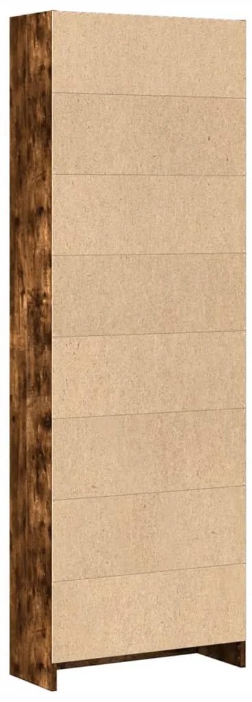 vidaXL Βιβλιοθήκη Καπνιστή Δρυς 60x24x176 εκ. από Επεξεργασμένο Ξύλο