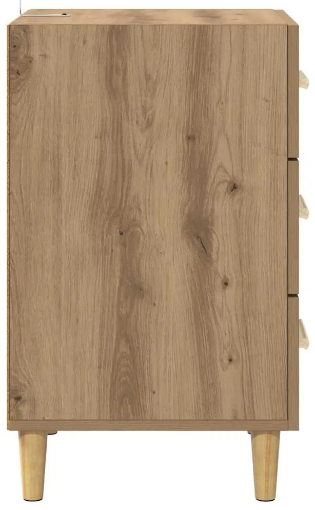 vidaXL Κομοδίνο artisan δρυς 40 x 40 x 66 εκ. Επεξεργασμένο ξύλο